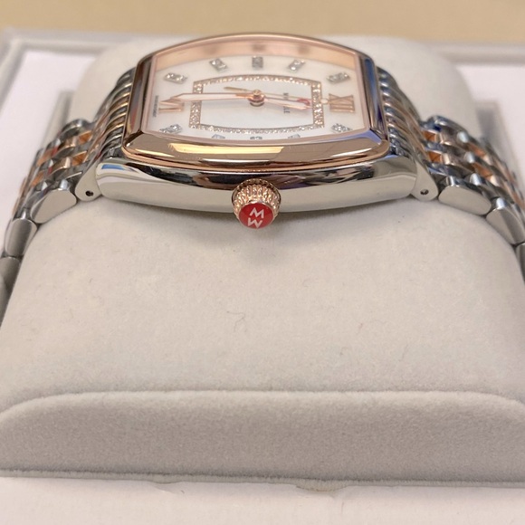 Michele ~ RELEVE MOP Diamond Dial Rose Gold/Two-Tone Stainless-Steel Watch - Picture 4 of 16
